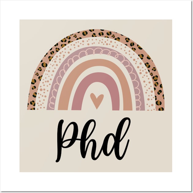 Phd -  Minimal Rainbow Design Wall Art by best-vibes-only